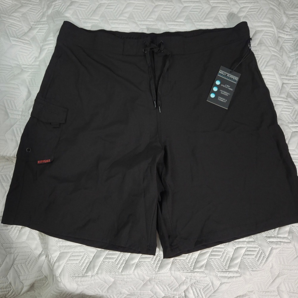 Maui Rippers Board Shorts Women 3X Black NEW 4Way Stretch Quick Dry Cargo Pocket - Picture 6 of 6